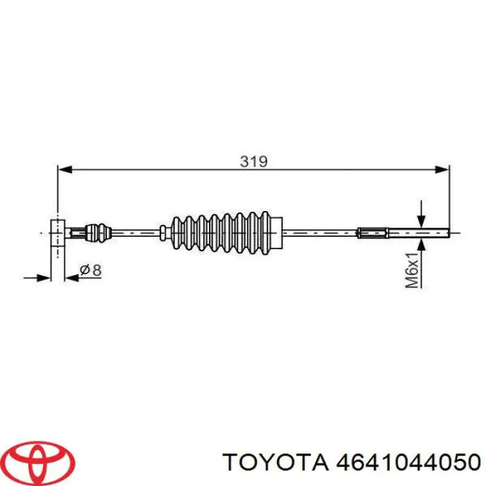 Трос стоянкового гальма передній Toyota 4641044050 ціна, від 9.74 USD