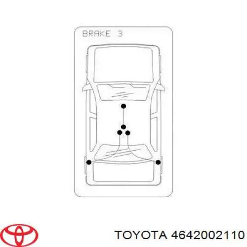 Трос ручного гальма задній, правий 4642002111 Toyota