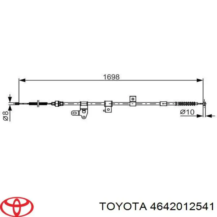Трос стоянкового гальма задній правий Toyota 4642012541 ціна, від 21.30 USD