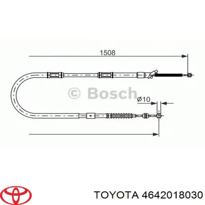 Трос ручного гальма задній, правий Toyota Starlet 4 (EP91) (Тойота Старлет)