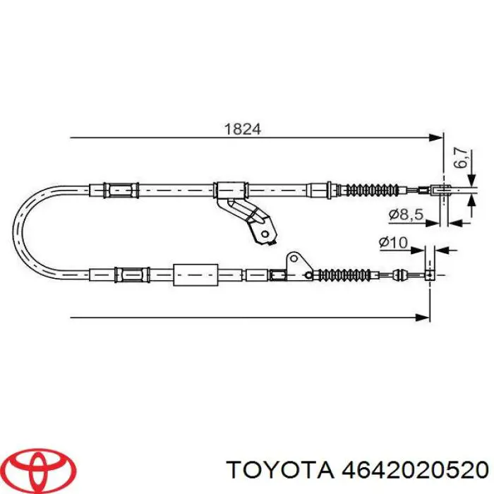 Трос стоянкового гальма задній правий Toyota 4642020520 ціна, від 20.51 USD