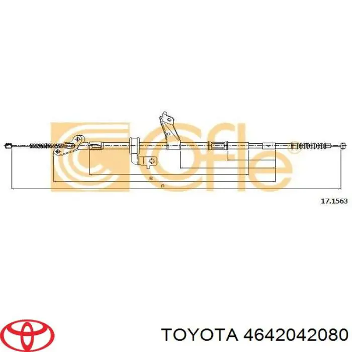 4642042080 Toyota Трос ручного гальма задній, правий