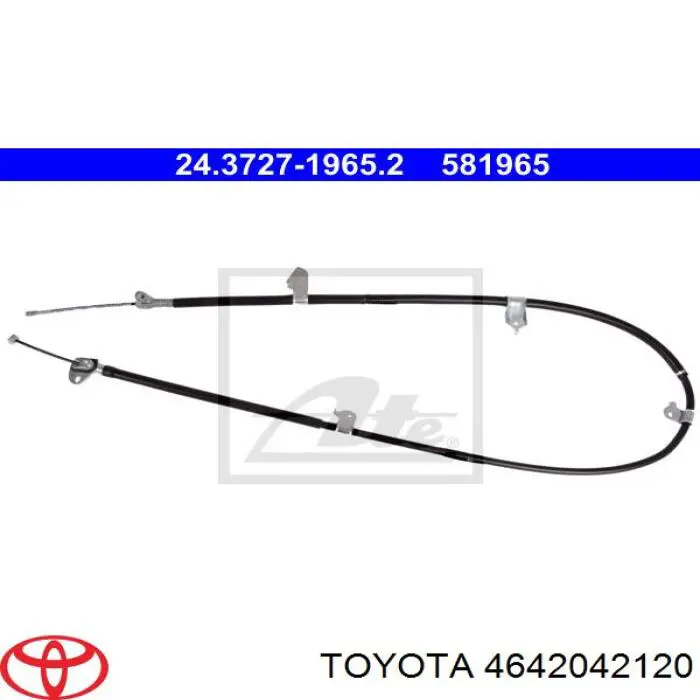 Трос стоянкового гальма задній правий Toyota 4642042120 ціна, від 23.34 USD
