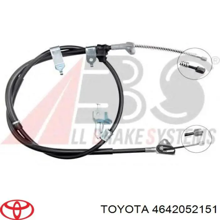 Трос стоянкового гальма задній правий Toyota 4642052151 ціна, від 27.88 USD