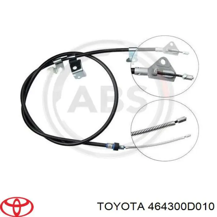 Купити 464300D010 Toyota Трос ручного гальма задній, лівий