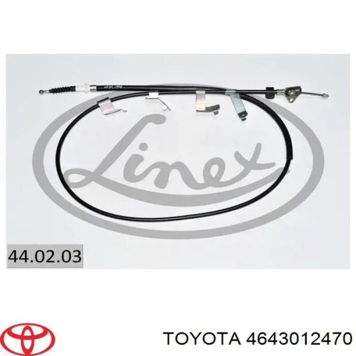 Трос стоянкового гальма задній лівий Toyota 4643012470 ціна, від 22.65 USD