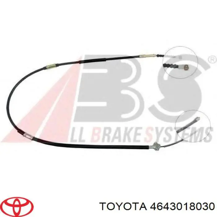 Купити 4643018030 Toyota Трос ручного гальма задній, лівий