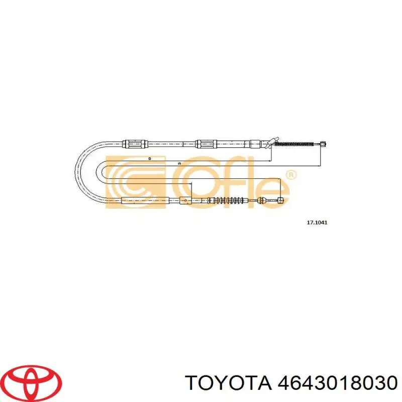 Трос стоянкового гальма задній лівий Toyota 4643018030 ціна, від 20.56 USD