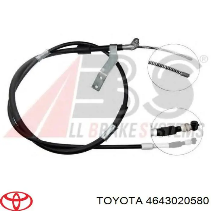 Купити 4643020580 Toyota Трос ручного гальма задній, лівий