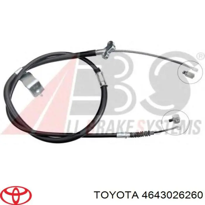 Купити 4643026260 Toyota Трос ручного гальма задній, лівий
