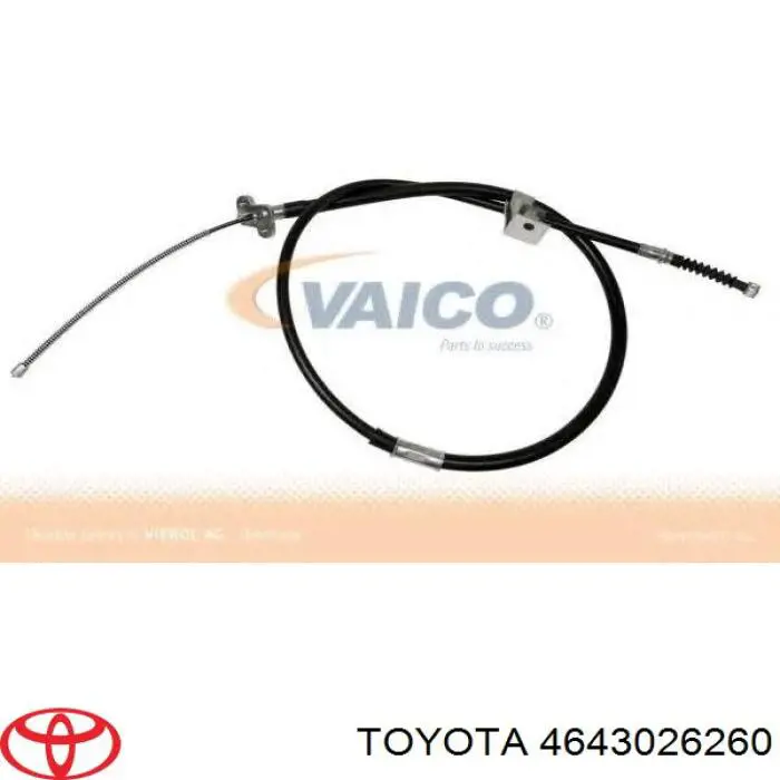 Трос ручного гальма задній, лівий 4643026260 Toyota