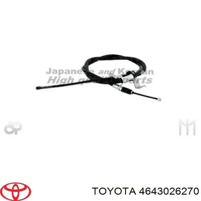 4643026270 Toyota трос ручного гальма задній, лівий