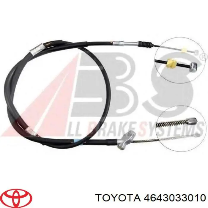 Купити 4643033010 Toyota Трос ручного гальма задній, лівий