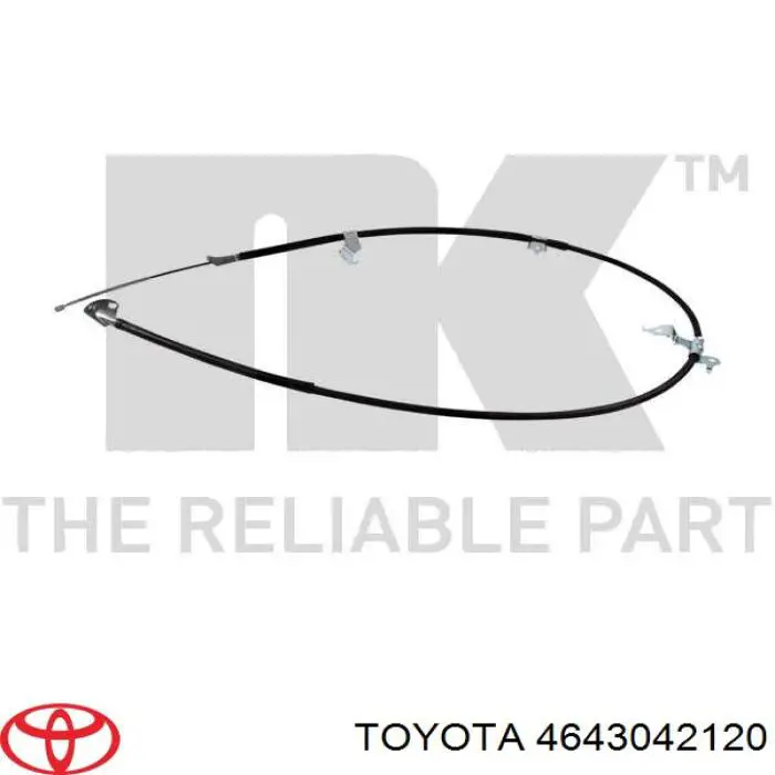 Трос стоянкового гальма задній лівий Toyota 4643042120 ціна, від 26.39 USD