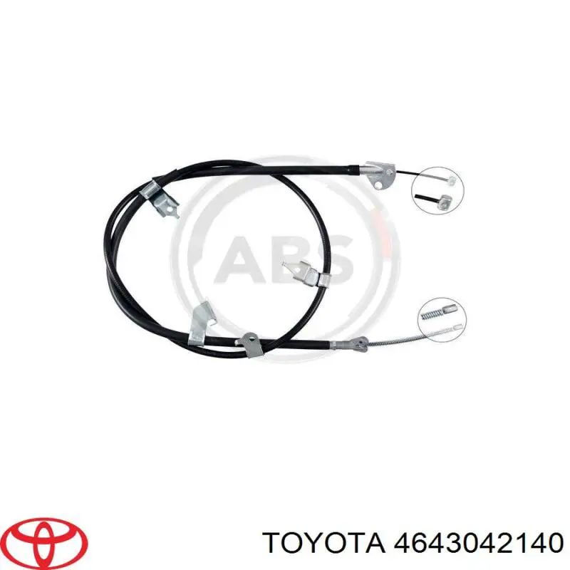 4643042140 Toyota Трос ручного гальма задній, лівий
