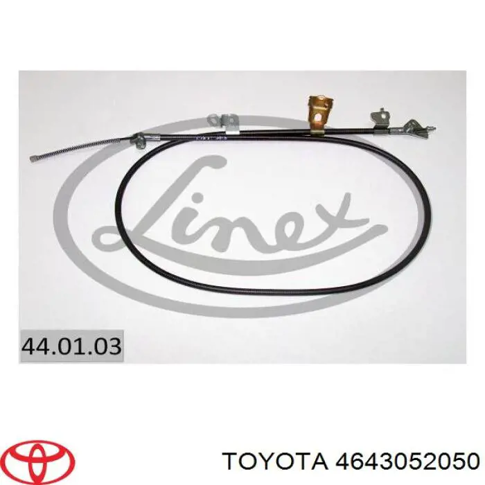 Трос стоянкового гальма задній лівий Toyota 4643052050 ціна, від 24.77 USD