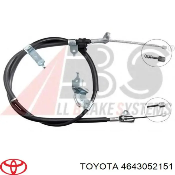 Трос ручного гальма задній, лівий 4643052151 Toyota