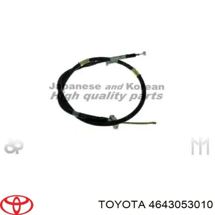 4643053010 Toyota трос ручного гальма задній, лівий