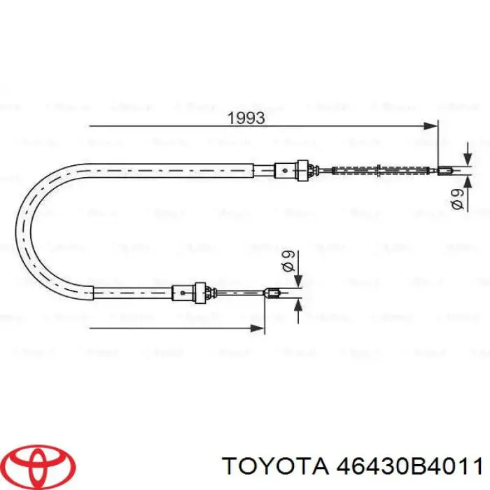 Купити 46430B4011 Toyota Трос ручного гальма задній, лівий