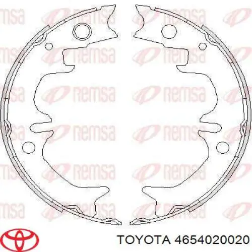 Колодки ручника/стоянкового гальма 4654020020 Toyota