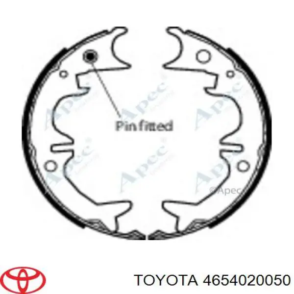 4654020050 Toyota колодки ручника/стоянкового гальма