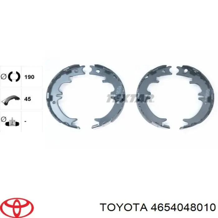 Купити 4654048010 Toyota Гальмівні колодки гальма стоянки