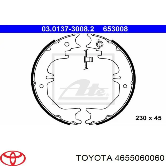 4655060060 Toyota колодки ручника/стоянкового гальма