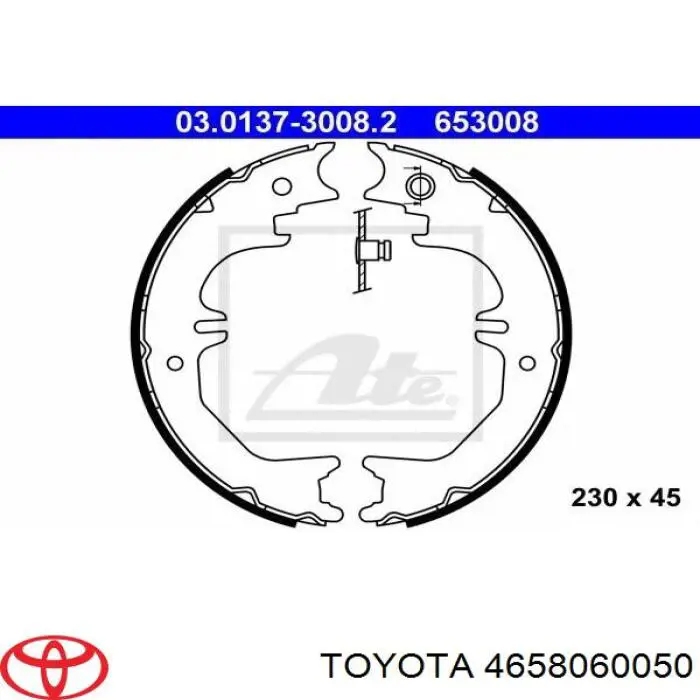 Колодки ручника / стоянкового гальма Toyota 4658060050 ціна, від 26.68 USD