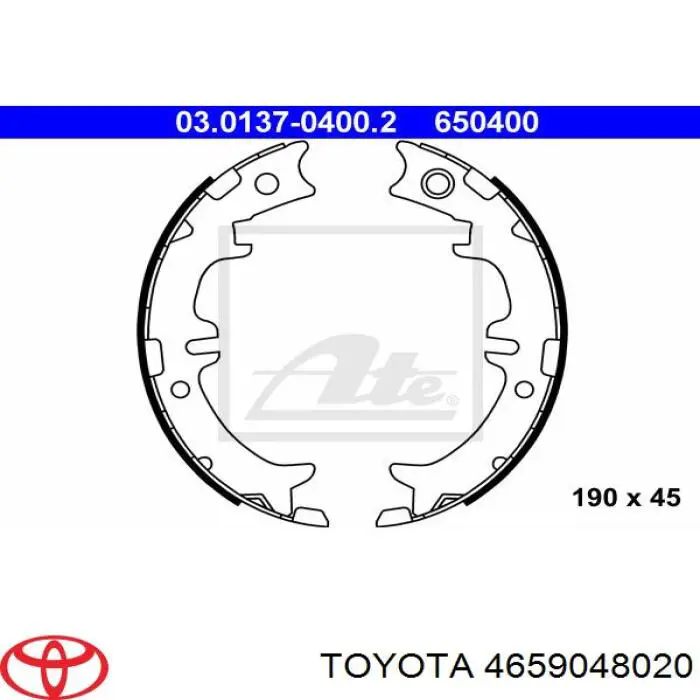 4659048020 Toyota колодки ручника/стоянкового гальма
