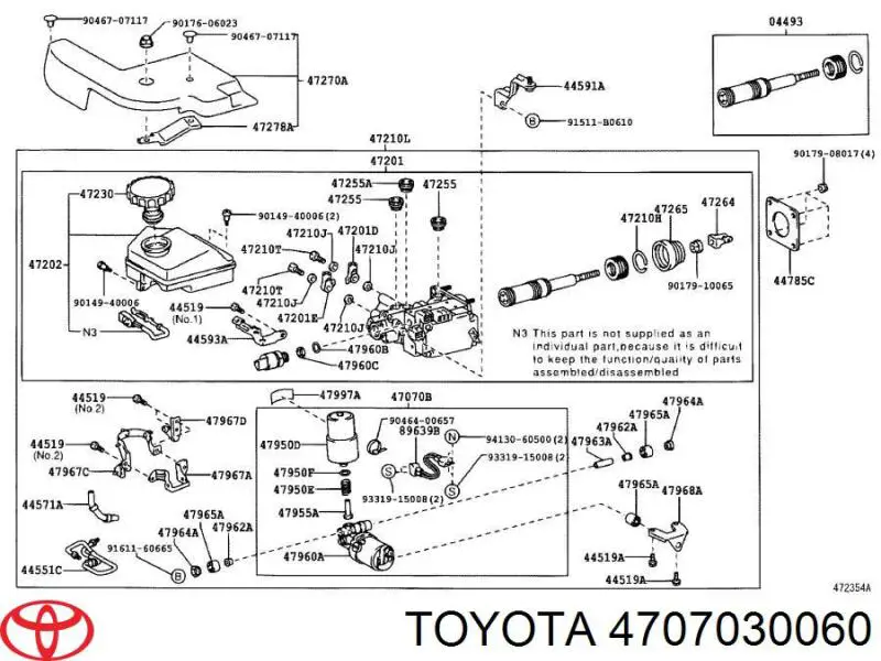 Насос АБС (ABS) головного гальмівного циліндру Toyota 4707030060 ціна, від 316.67 USD