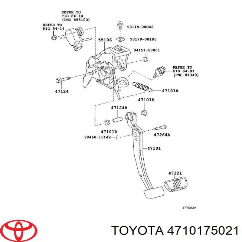 4710175021 Toyota Педаль гальма