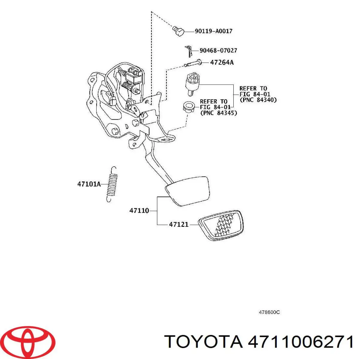 4711006271 Toyota Педаль гальма