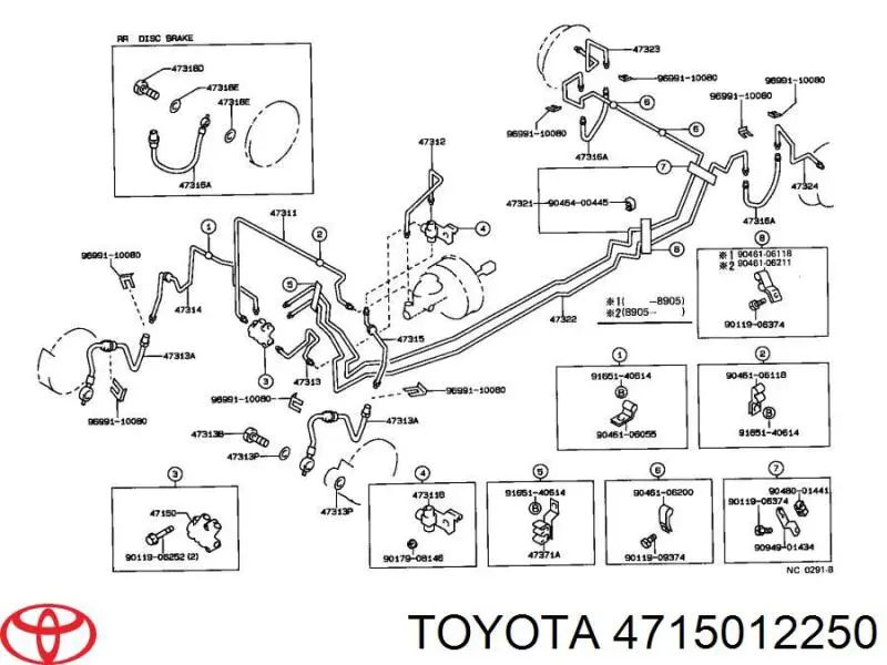 4715012250 Toyota Педаль і привід механізму управління гальмами (привід гальмівного крана)
