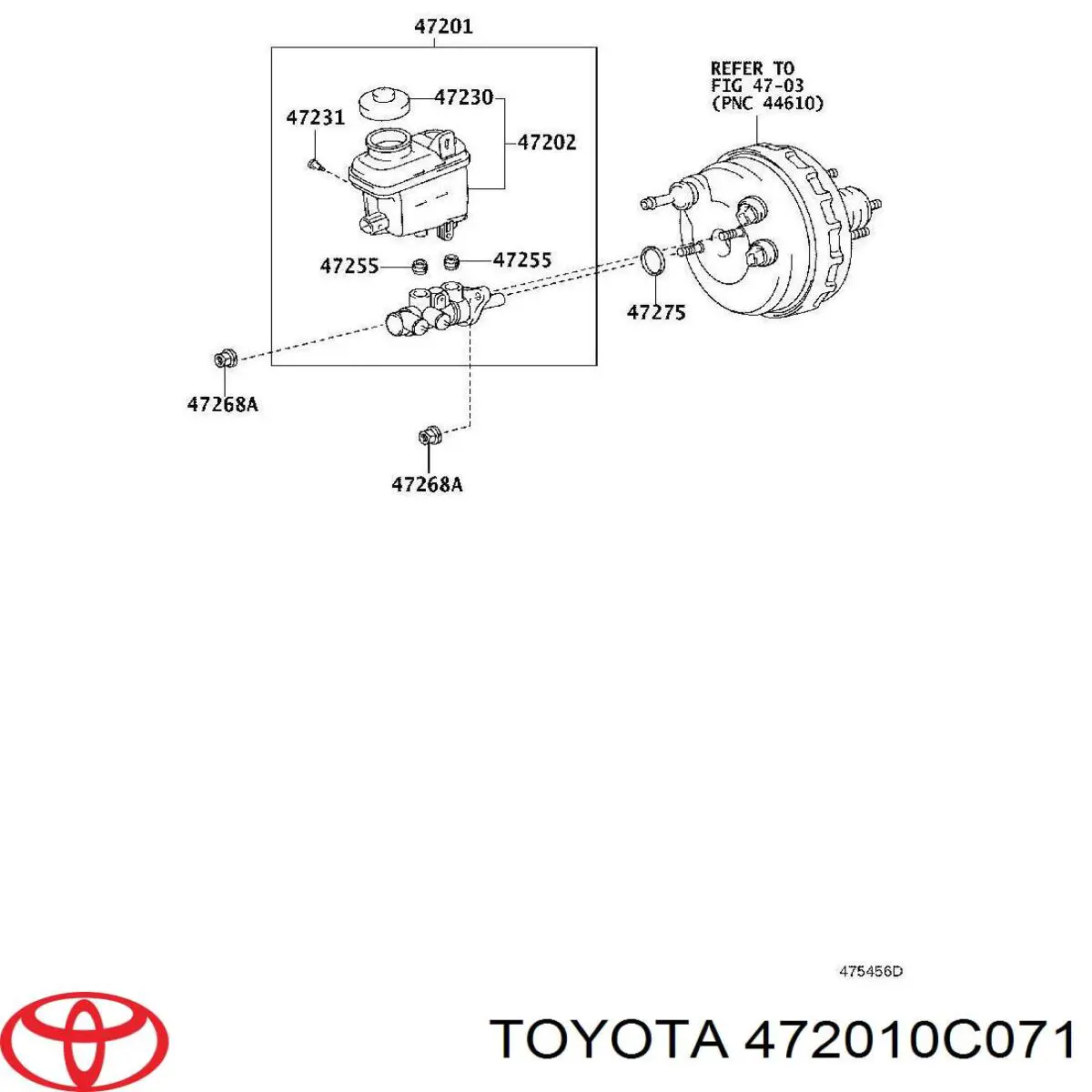 Циліндр головний гальма (Гідротормоз) Toyota 472010C071 ціна, від 108.71 USD