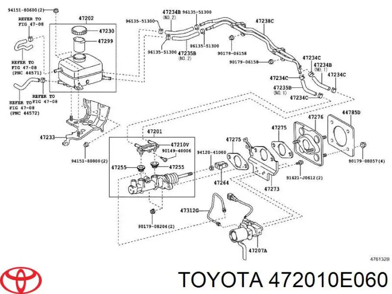 472010E060 Toyota Циліндр гальмівний, головний