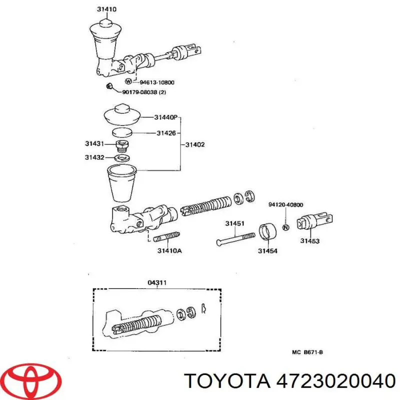 Головний гальмівний циліндр 4723020040 Toyota