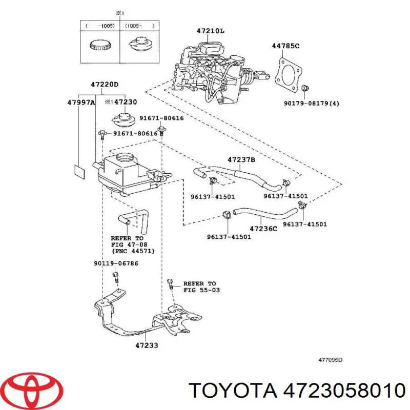 Кришка бачка головного гальмівного циліндру Toyota 4723058010 ціна, від 13.94 USD