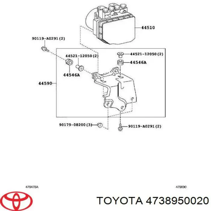 Шайба ущільнююча гальмівного шланга Toyota 4738950020 ціна, від 3.93 USD