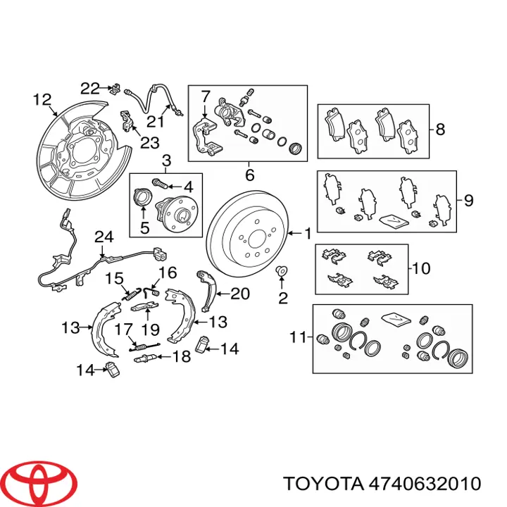 Купити 4740632010 Toyota Регулятор заднього барабанного гальма