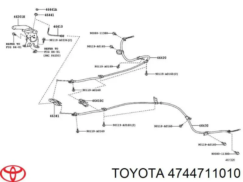 Ремкомплект гальмівних колодок Toyota 4744711010 ціна, від 1.52 USD