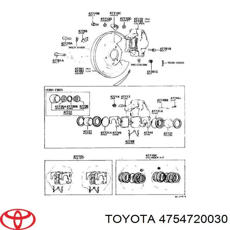 4754720030 Toyota штуцер прокачування супорту гальмівного, переднього