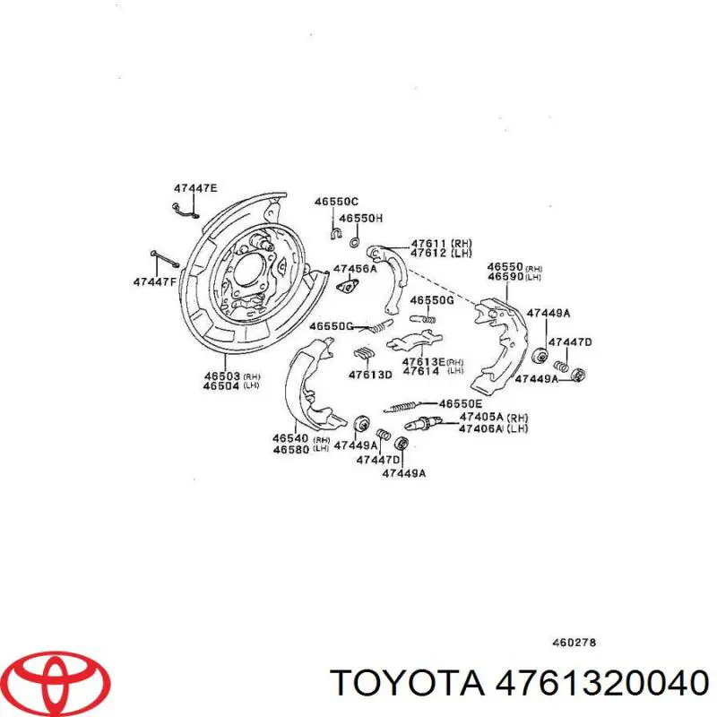 Скоба-розтяжка гальмівного барабана Toyota 4761320040 ціна, від 8.63 USD