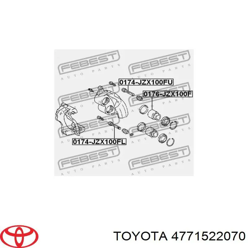 Направляюча супорту переднього Toyota Camry (V20) (Тойота Камрі)