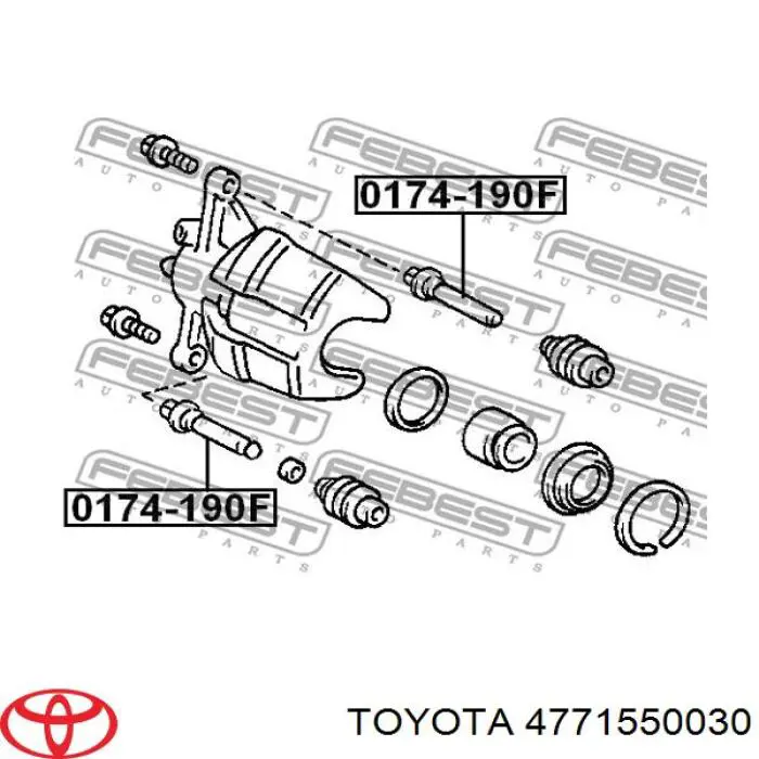 Направляюча супорту переднього, верхня Toyota 4771550030 ціна, від 5.07 USD