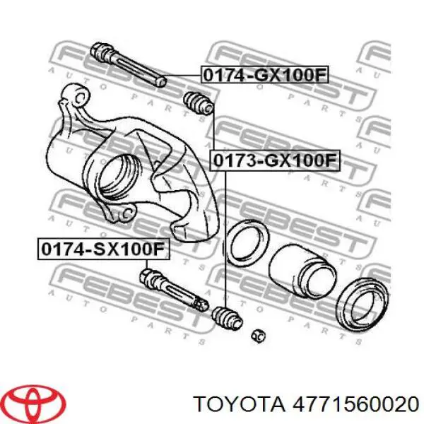 4771560020 Toyota направляюча супорту заднього, нижня