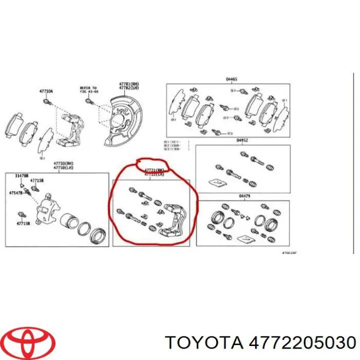 Скоба супорту переднього 4772205030 Toyota