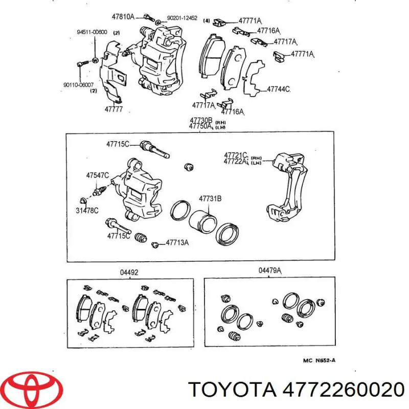 Купити 4772260020 Toyota Скоба супорту заднього