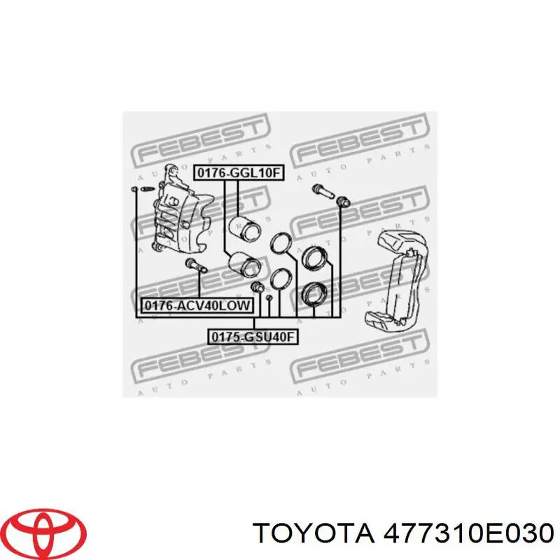 Поршень гальмівного супорта переднього Toyota 477310E030 ціна, від 9.23 USD