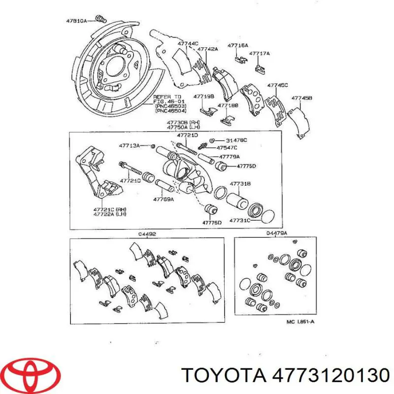 Поршень супорту гальмівного, заднього Toyota Camry (V2) (Тойота Камрі)
