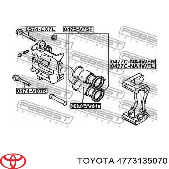 Купити 4773135070 Toyota Поршень супорту гальмівного, заднього